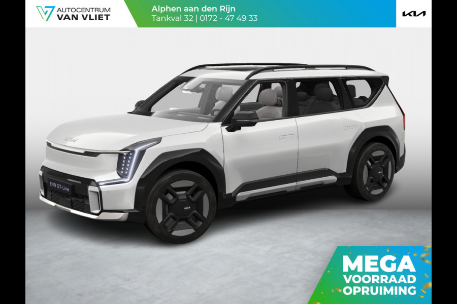 Kia EV9 GT-Line AWD 99.8 kWh | Levering uit voorraad | 7-Pers. | 21" | Head-Up | Stoel-/Stuurverwarming | Premium Audio | Schuif-/kanteldak | Adapt. Cruise | Navi