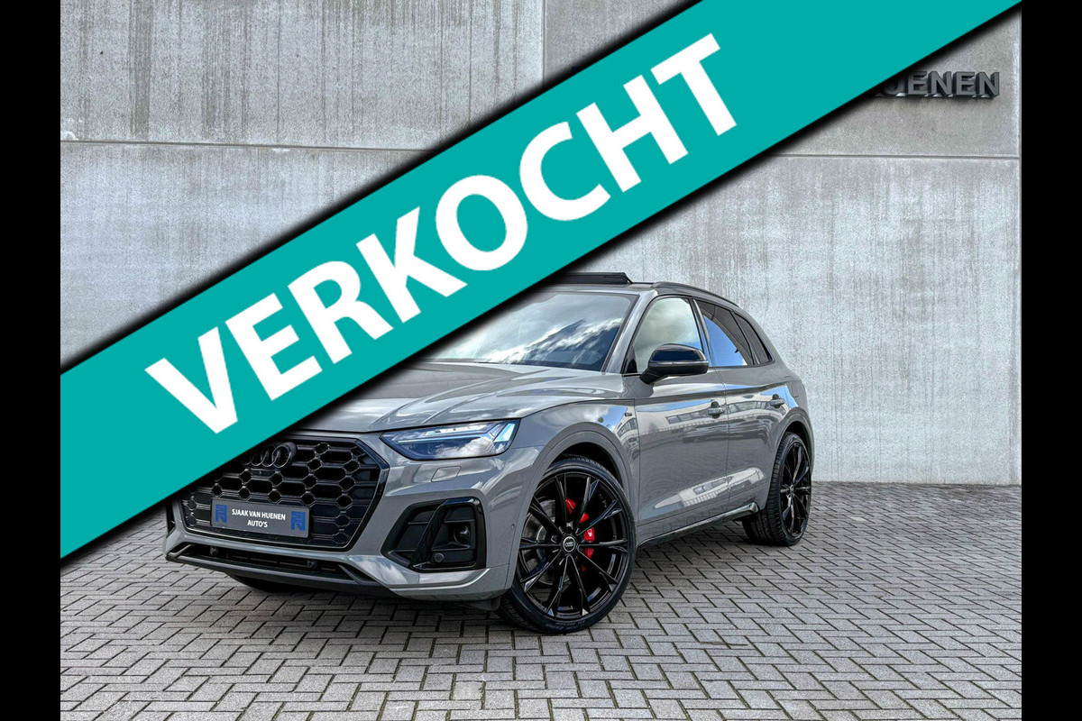Audi Q5 55TFSI e 367PK Quattro Competition S Edition S-Line 1é Eig!|Pano|Luchtvering|S5-stoelen|HD Matrix|Carbon|Trekhaak|Ambiance