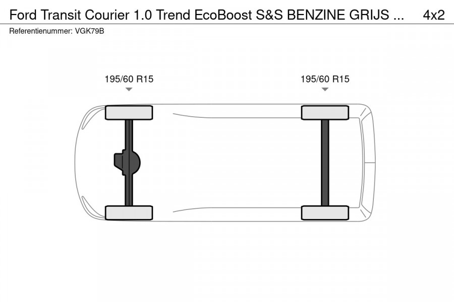 Ford Transit Courier 1.0 Trend EcoBoost S&S BENZINE GRIJS KENTEKEN AIRCO SCHUIFDEUR