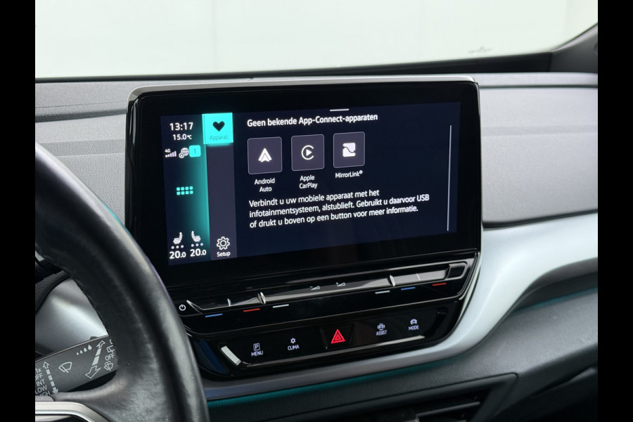 Volkswagen ID.4 204PK First 77kWh SOH 91% Leer/Alcantara Adap.Cruise Camera Apple Carplay Android Navi Ecc Pdc-a+v Lmv 20" Stoel+Stuurverwarming Led Bordherkenning Voor-Klimatisering Semi-Autopilot App-Connect E-sound Front-Assist Origineel Nederlandse Auto