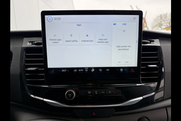 Ford E-Transit 184PK 68kWh L4H3 316km WLTP 96,2% (SOH) BEV Snelladen Carplay Climate control Laadkabel 360° camera Parkeersensoren voor achter Stoelverwarming