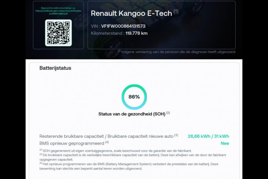 Renault Kangoo Z.E.*KOOPACCU*33kWh*NAVI*A/C*TEL*CRUISE*PDC*IMPERI