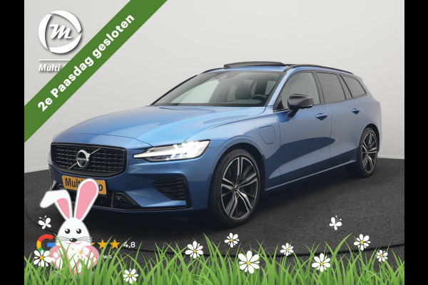 Volvo V60 T6 Recharge AWD R-Design PHEV 340pk Dealer O.H. | Trekhaak Af Fabriek | Panodak | Adaptive Cruise | 360 Camera | Lederen Sportstoelen Memory & Verwarmd | Keyless | Blis | Stuur Verwarmd | Apple Carplay | Navigatie | DAB | Plug In Hybrid |