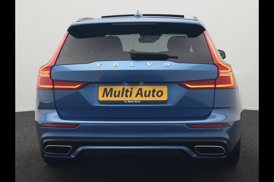 Volvo V60 T6 Recharge AWD R-Design PHEV 340pk Dealer O.H. | Trekhaak Af Fabriek | Panodak | Adaptive Cruise | 360 Camera | Lederen Sportstoelen Memory & Verwarmd | Keyless | Blis | Stuur Verwarmd | Apple Carplay | Navigatie | DAB | Plug In Hybrid |