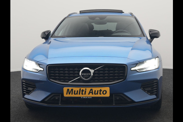 Volvo V60 T6 Recharge AWD R-Design PHEV 340pk Dealer O.H. | Trekhaak Af Fabriek | Panodak | Adaptive Cruise | 360 Camera | Lederen Sportstoelen Memory & Verwarmd | Keyless | Blis | Stuur Verwarmd | Apple Carplay | Navigatie | DAB | Plug In Hybrid |