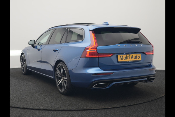 Volvo V60 T6 Recharge AWD R-Design PHEV 340pk Dealer O.H. | Trekhaak Af Fabriek | Panodak | Adaptive Cruise | 360 Camera | Lederen Sportstoelen Memory & Verwarmd | Keyless | Blis | Stuur Verwarmd | Apple Carplay | Navigatie | DAB | Plug In Hybrid |