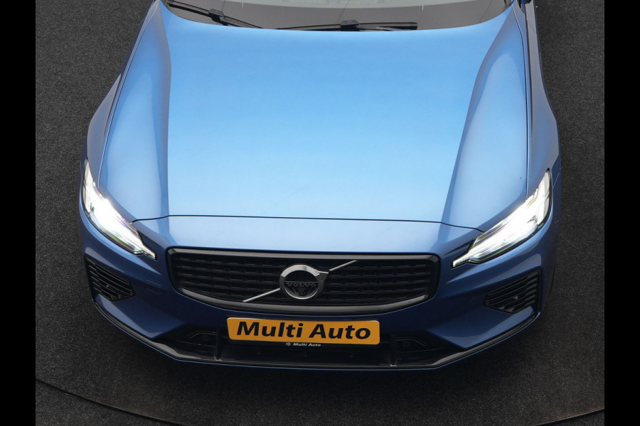 Volvo V60 T6 Recharge AWD R-Design PHEV 340pk Dealer O.H. | Trekhaak Af Fabriek | Panodak | Adaptive Cruise | 360 Camera | Lederen Sportstoelen Memory & Verwarmd | Keyless | Blis | Stuur Verwarmd | Apple Carplay | Navigatie | DAB | Plug In Hybrid |