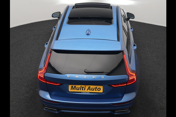 Volvo V60 T6 Recharge AWD R-Design PHEV 340pk Dealer O.H. | Trekhaak Af Fabriek | Panodak | Adaptive Cruise | 360 Camera | Lederen Sportstoelen Memory & Verwarmd | Keyless | Blis | Stuur Verwarmd | Apple Carplay | Navigatie | DAB | Plug In Hybrid |