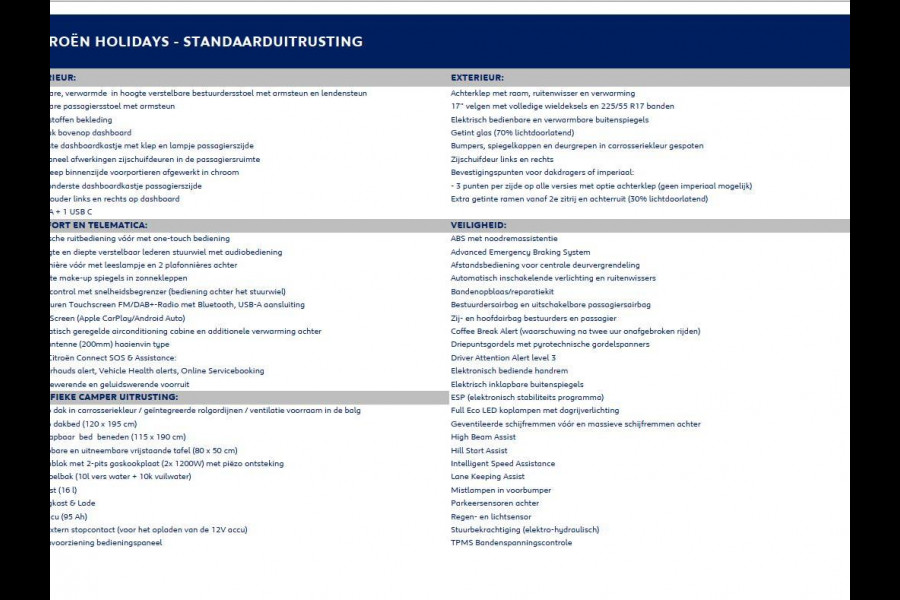 Citroën Holidays Holidays Camper | 2.0 BlueHDi 180 S&S EAT8