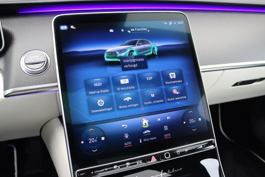 Mercedes-Benz S-Klasse 450 e Lang 'Manufaktur' | Achterasbesturing | Chauffeurspakket | Distronic+ | Zonweringspakket | Massage | Stoelventilatie | HUD | 3D-Display | MBUX Tablet | Exclusief Leder | Vlakkenverwarming |
