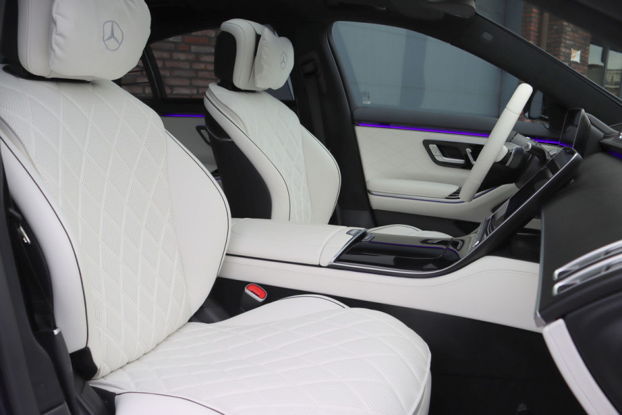 Mercedes-Benz S-Klasse 450 e Lang 'Manufaktur' | Achterasbesturing | Chauffeurspakket | Distronic+ | Zonweringspakket | Massage | Stoelventilatie | HUD | 3D-Display | MBUX Tablet | Exclusief Leder | Vlakkenverwarming |
