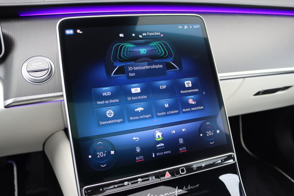 Mercedes-Benz S-Klasse 450 e Lang 'Manufaktur' | Achterasbesturing | Chauffeurspakket | Distronic+ | Zonweringspakket | Massage | Stoelventilatie | HUD | 3D-Display | MBUX Tablet | Exclusief Leder | Vlakkenverwarming |
