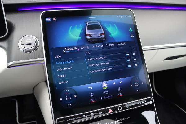 Mercedes-Benz S-Klasse 450 e Lang 'Manufaktur' | Achterasbesturing | Chauffeurspakket | Distronic+ | Zonweringspakket | Massage | Stoelventilatie | HUD | 3D-Display | MBUX Tablet | Exclusief Leder | Vlakkenverwarming |