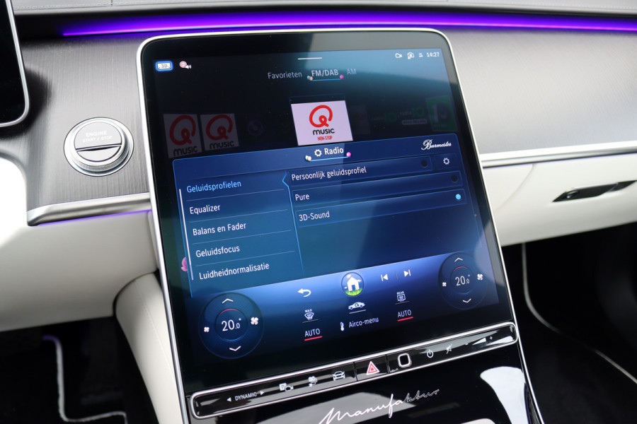 Mercedes-Benz S-Klasse 450 e Lang 'Manufaktur' | Achterasbesturing | Chauffeurspakket | Distronic+ | Zonweringspakket | Massage | Stoelventilatie | HUD | 3D-Display | MBUX Tablet | Exclusief Leder | Vlakkenverwarming |