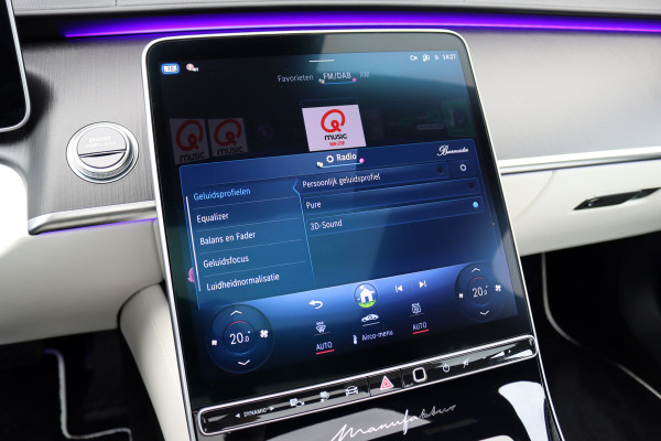 Mercedes-Benz S-Klasse 450 e Lang 'Manufaktur' | Achterasbesturing | Chauffeurspakket | Distronic+ | Zonweringspakket | Massage | Stoelventilatie | HUD | 3D-Display | MBUX Tablet | Exclusief Leder | Vlakkenverwarming |
