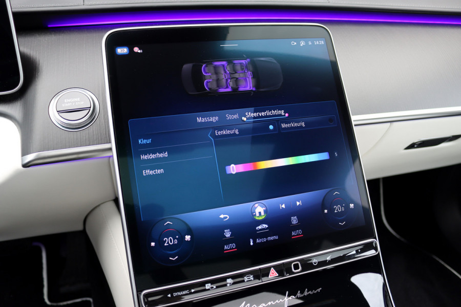 Mercedes-Benz S-Klasse 450 e Lang 'Manufaktur' | Achterasbesturing | Chauffeurspakket | Distronic+ | Zonweringspakket | Massage | Stoelventilatie | HUD | 3D-Display | MBUX Tablet | Exclusief Leder | Vlakkenverwarming |