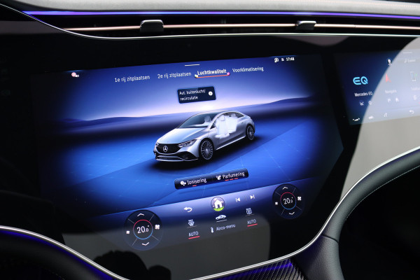 Mercedes-Benz EQE 350+ AMG Line Premium+ 96 kWh | Hyperscreen | Luchtvering | Achterasbesturing | Carbon | Distronic+ | Panoramadak | HUD | Verwarmd Stuurwiel | 22kW | Warmtepomp |