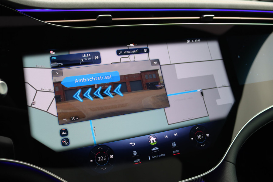 Mercedes-Benz EQE 350+ AMG Line Premium+ 96 kWh | Hyperscreen | Luchtvering | Achterasbesturing | Carbon | Distronic+ | Panoramadak | HUD | Verwarmd Stuurwiel | 22kW | Warmtepomp |