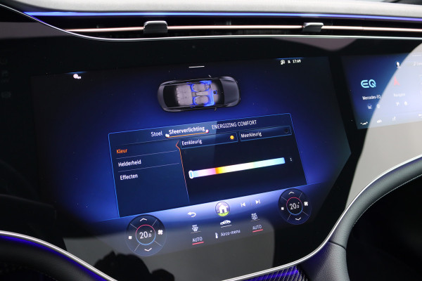 Mercedes-Benz EQE 350+ AMG Line Premium+ 96 kWh | Hyperscreen | Luchtvering | Achterasbesturing | Carbon | Distronic+ | Panoramadak | HUD | Verwarmd Stuurwiel | 22kW | Warmtepomp |