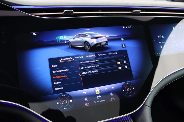 Mercedes-Benz EQE 350+ AMG Line Premium+ 96 kWh | Hyperscreen | Luchtvering | Achterasbesturing | Carbon | Distronic+ | Panoramadak | HUD | Verwarmd Stuurwiel | 22kW | Warmtepomp |