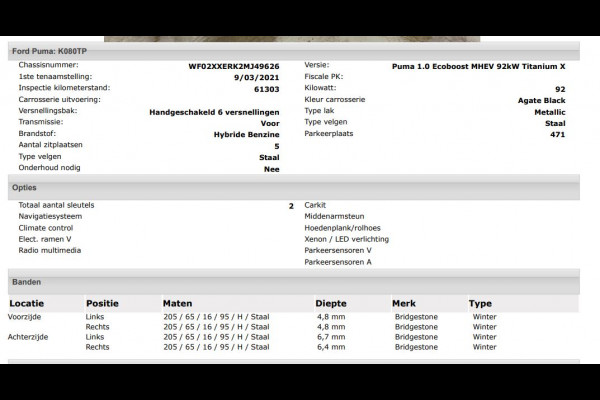 Ford Puma 1.0 EcoBoost 125PK Hybrid Titanium X / Stoel-Stuurverwarming / Pdc+Camera / Navigatie / Airco-ecc./ Radio multimedia /