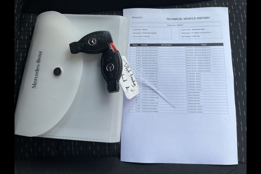 Mercedes-Benz Vito 114 CDI E6 Automaat Lang Lease €338 p/m, Airco, Navi, Carplay, PDC, Camera, Volledig onderhoudshistorie aanwezig