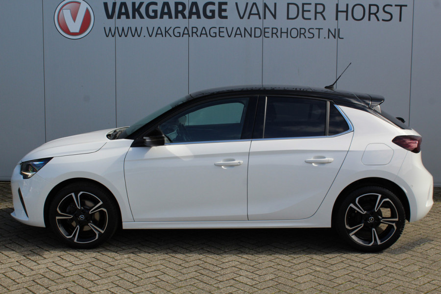 Opel Corsa 1.2-100pk Turbo GS Line. Erg mooie sportieve wagen, slechts 23.500 ! Panoramadak, Lane- en side assist, Telefoonvoorb., Cruise Cntrl, LED verl., PDC v+a, LM wielen, Climate Control,  Navigatie by Apple/Android, Stoel- en stuurwiel verwarming etc.