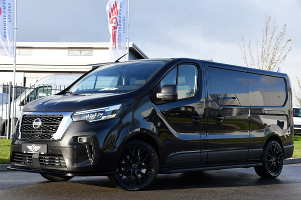 Nissan Primastar 2.0 dCi 150 L2H1 DC Black Edition 5 Jaar Garantie, Camera, Cruise, LED, Stoelverwarming, 2 x Schuifdeur, Clima, Automaat, Keyless, Uniek!