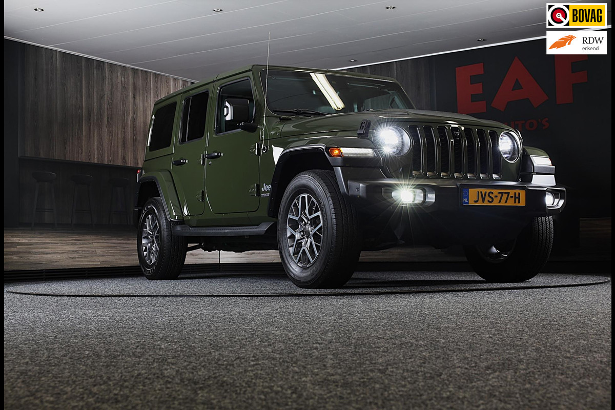 Jeep Wrangler UNLIMITED 4xe 380 80th Anniversary / Acc / 360 Camera / Dode Hoek / Leder / Navi / Ecc / Elek Pakket / Xenon / Pdc