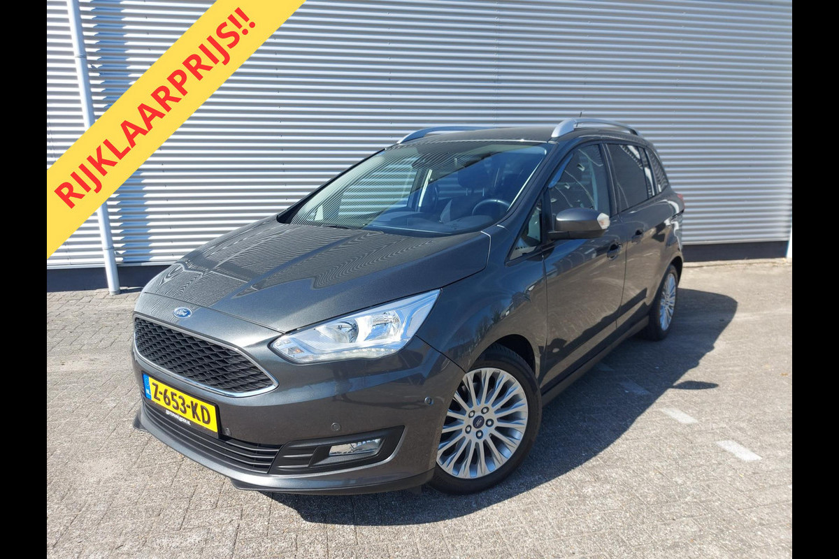 Ford Grand C-Max 1.0 Titanium, airco,cruise,navigatie/camera,stoel/stuurverwarming,voorruit verwarmd,parkeersensoren,