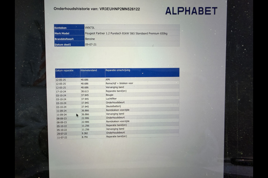 Peugeot Partner 1.2 PureTech Premium CarPlay/cruise control/navigatie systeem