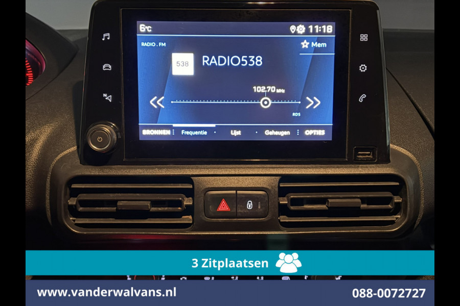 Peugeot Partner 1.5 BlueHDI 102pk L2H1 Euro6 Airco | 3-Zits | Apple Carplay | Camera | Cruisecontrol | Trekhaak Android Auto, Parkeersensoren, Bijrijdersbank