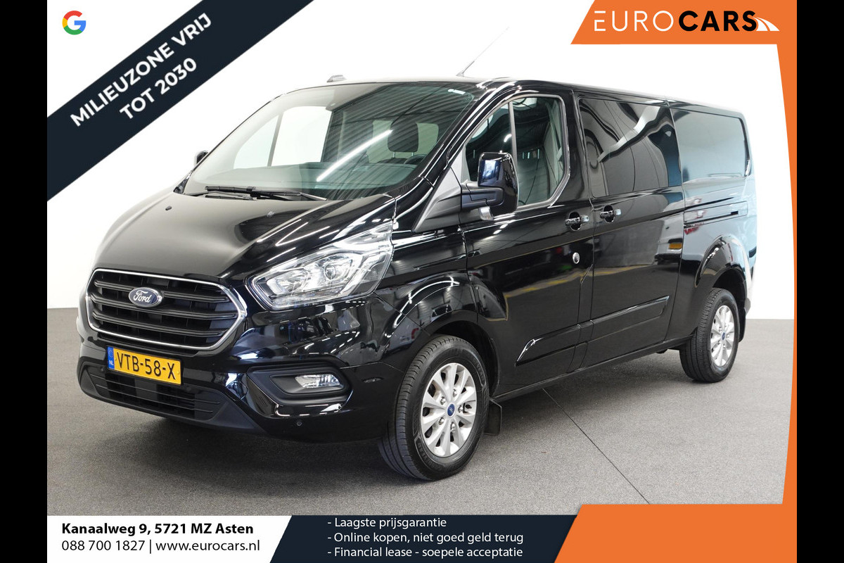 Ford Transit Custom 300 2.0 TDCI L2H1 Limited Dubbele cabine Navigatie Airco 2x Schuifdeuren Trekhaak Parkeersenoren Carplay Trekhaak
