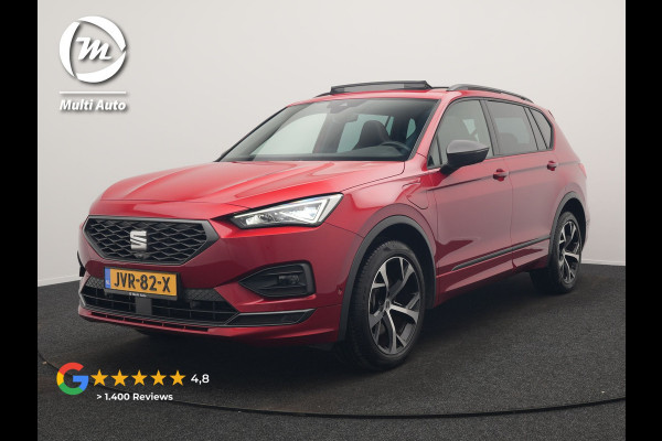 Seat Tarraco 1.4 TSI e-Hybrid FR PHEV 245pk | Trekhaak Af Fabriek | Panodak | Adaptive Cruise | 360 Camera | Alcantara Sportstoelen Memory & Verwarmd | Sfeerverlichting | Stuur Verwarmd | Apple Carplay | Keyless | Blis | Plug In Hybrid