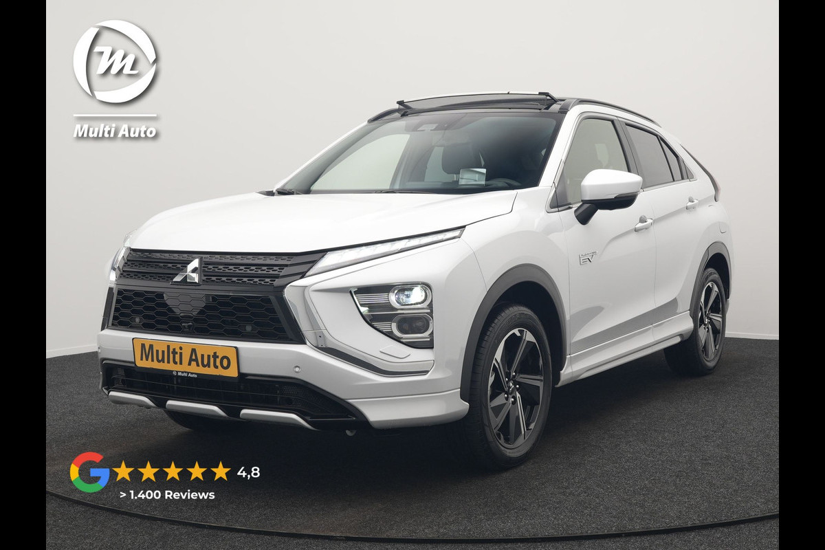 Mitsubishi Eclipse Cross 2.4 Instyle PHEV 188pk Dealer O.H | Trekhaak Afn. | Panodak | Adaptive Cruise | 360 Camera | Lederen Sportstoelen & Stuur Verwarmd | Keyless | Apple Carplay | Blis | Navigatie | Lane Assist | Plug In Hybrid