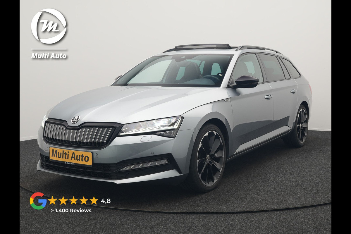 Škoda Superb Combi 1.4 TSI iV Sportline PHEV 218pk Dealer O.H | Panodak | Crystal LED | Camera | Alcantara Sportstoelen Memory & Verwarmd | Cruise Control | Sfeerverlichting | Apple Carplay | Keyless | Navigatie | Virtual | DAB | 19"L.M | Plug In Hybrid |