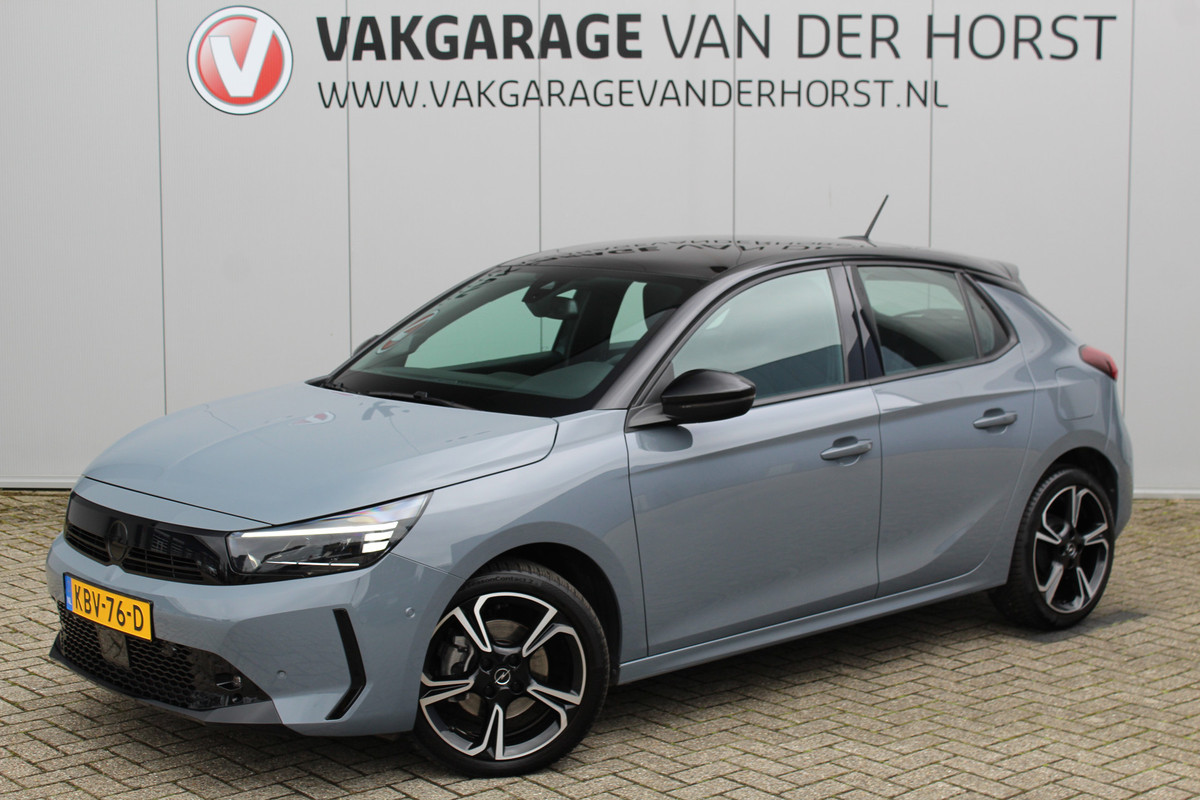 Opel Corsa 1.2-100pk Turbo GS Line. Erg mooie sportieve wagen met slechts 18.000km ! Panoramadak, Autm. airco, Cruise Control, Apple Carplay-Mirror link, Camera, Stoel- en stuurwielverw., side- en lane assist, camera, parkeersensoren v+a etc.