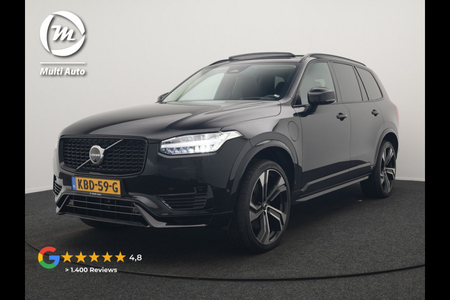 Volvo XC90 T8 Recharge AWD Ultimate Dark PHEV LONG RANGE 455pk 7 Persoons | Trekhaak af Fabriek | Panodak | Adaptive Cruise | 360 Camera | 22"L.M | Head Up | Google Maps | Pilot Assist | Harmand Kardon | Stuurverwarming | Plug In Hybrid