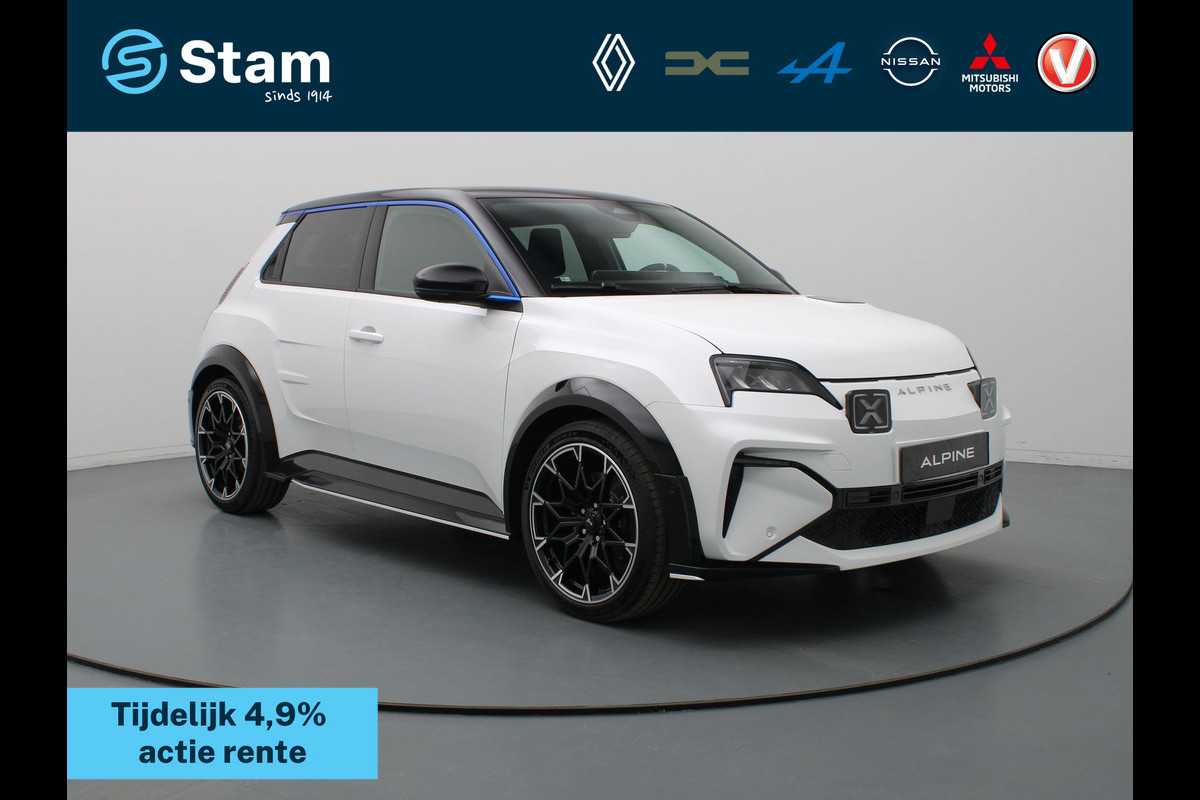 ALPINE A290 GT 52 kWh SNOWFLAKE met semi-diamant | Adapter V2L | Zonder naam uitvoering op kofferklep | 180pk