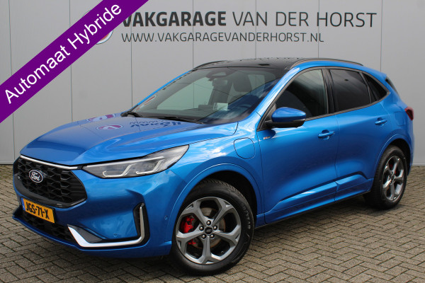 Ford Kuga 2.5-243pk PHEV ST-Line X. 2100kg trekgewicht ! Nieuw Model ! Van €. 54.937,- voor €. 42.750,- ! Trekgewicht van 2.100kg ! Elektr. verstelb. AGR stoelen voor, Stoel-, stuur-, voorraam- en achterbank verwarming, Elektr. panorama/schuif-kanteldak , Trekhaak wegklapbaar,