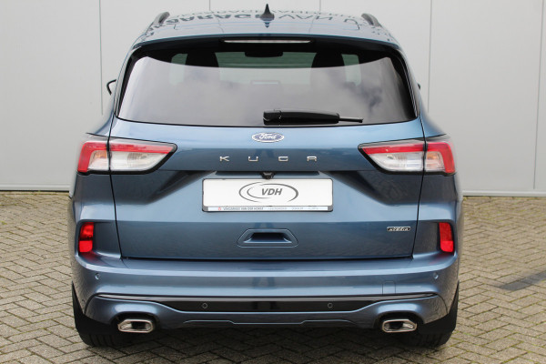 Ford Kuga 2.5-225 pk PHEV ST-Line X. Hybride rijden voor een reëel bedrag ! Slechts 31.500km ! Stoel-, stuur-, achterbank en voorraamverw., B&O soundsyst., Adaptieve Cruise Control, Climate Control dual, Camera v+a, Navigatie, Telefoonvoorb., Side- en lane assist etc.