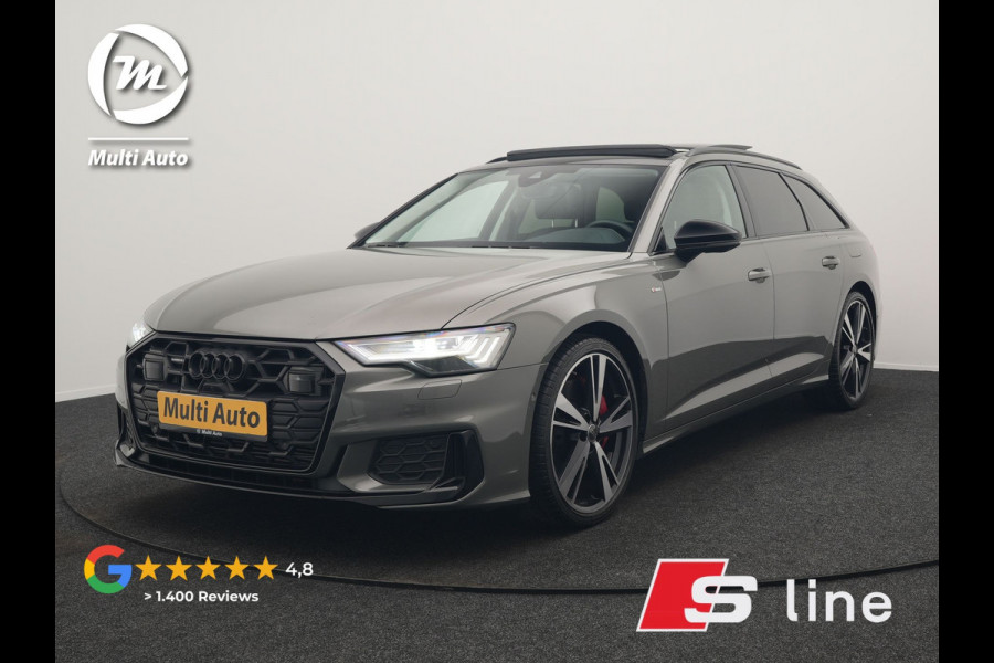 Audi A6 Avant 55 TFSI e Quattro S Line Competition PHEV 367pk | Trekhaak Af Fabriek | Panodak | Adaptive Cruise | 360 Camera | Matrix LED | Bang & Olufsen Sound | Lederen Comfortstoelen Memory & Massage & Ventilatie | Keyless | Stuur Verwarmd | Plug In Hybrid |