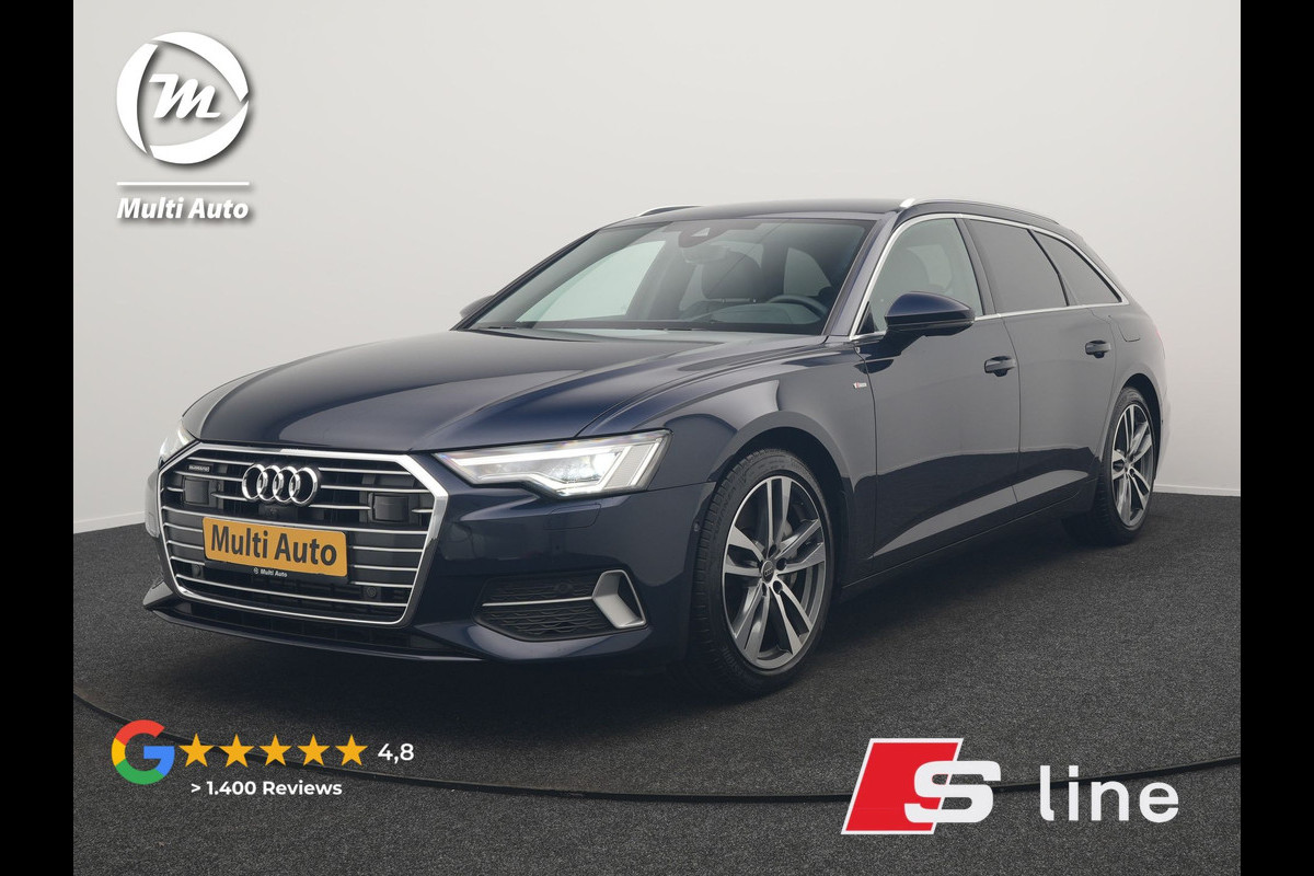 Audi A6 Avant 50 TFSI e Quattro S Line PHEV 300pk Dealer O.H. | Trekhaak Af Fabriek | Adaptive Cruise | Head Up | 360 Camera | Alcantara Sportstoelen Verwarmd | Stuur Verwarmd | Apple Carplay | Navigatie | Virtual | DAB | Plug In Hybrid