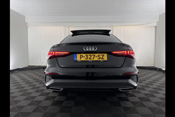 Audi A3 Limousine 30 TFSI S-Line Edition (INCL-BTW) Aut. *PANO | LEATHER-FABRIC | FULL-LED | AMBIENTLIGHT | SPORTSEATS | DIGI-COCKPIT | NAVI-FULLMAP | PRIVACYGLASS | SHIFTPADDLES | DAB+ | CRUISE | KEYLESS | PDC | 18"ALU*