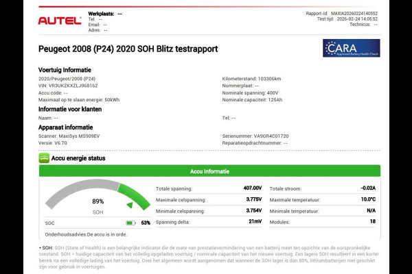 Peugeot e-2008 EV GT Pack 50 kWh | SOH 89% | 3 Fase | Panoramadak | Stoelverwarming | Adaptive cruise | Leder | Carplay | Keyless | Camera | Full LED | Navigatie | Climate control | Dodehoek detectie
