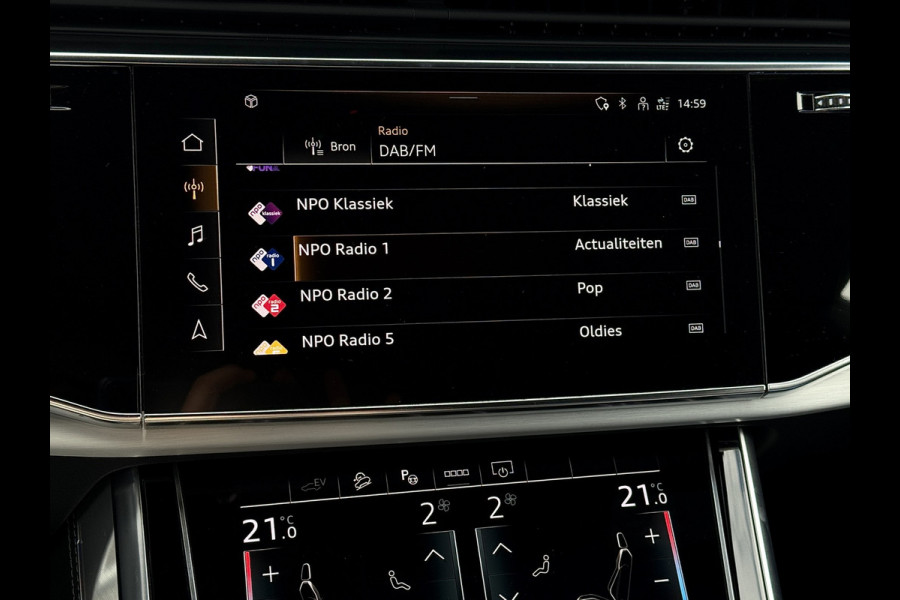 Audi Q8 60 TFSI e Competition | Pano | Luchtvering | B&O | Matrix | 360 | Carplay | Memory | NL Auto | Sfeerverichting | 1e eig.