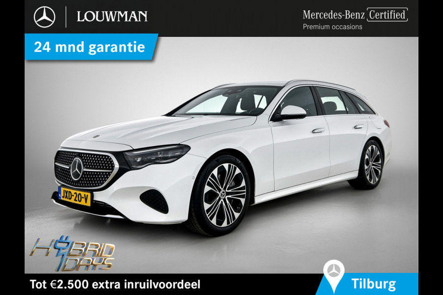 Mercedes-Benz E-Klasse Estate 300 e Luxury Line Plug-In Hybride Trekhaak | Rijassistentiepakket plus | Parkeerpakket met 360°-camera | Distronic | Sfeerverlichting. Inclusief 24 maanden Mercedes-Benz Certified garantie voor Europa.