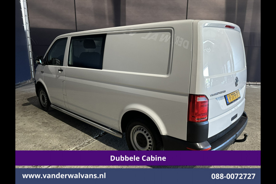 Volkswagen Transporter 2.0 TDI 150pk L2H1 Dubbele Cabine Airco | 5-Zits | Navigatie | Apple Carplay | Cruisecontrol Android Auto, 2500kg Trekhaak, Parkeersensoren, Achterklep