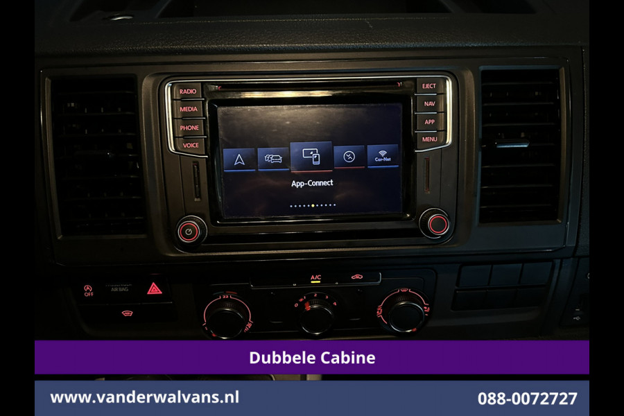 Volkswagen Transporter 2.0 TDI 150pk L2H1 Dubbele Cabine Airco | 5-Zits | Navigatie | Apple Carplay | Cruisecontrol Android Auto, 2500kg Trekhaak, Parkeersensoren, Achterklep