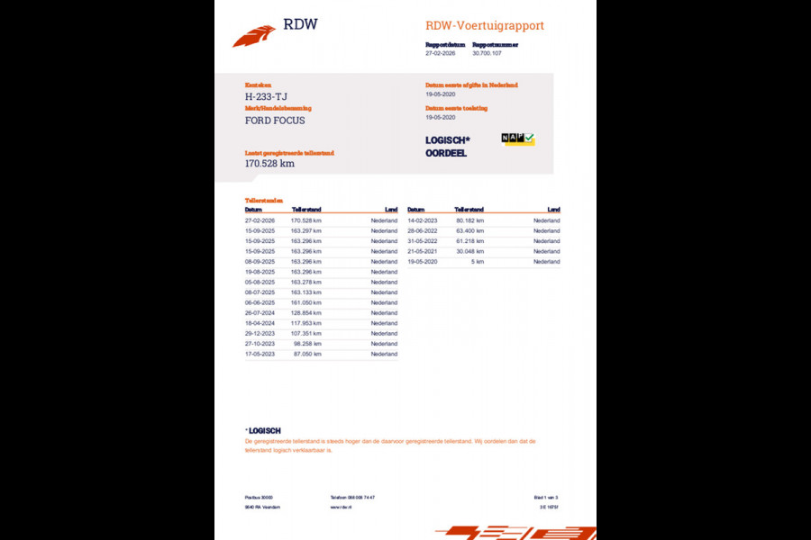 Ford FOCUS Wagon 1.0 EcoBoost ST Line Business | Origineel NL | Trekhaak | Adaptieve Cruise/Control | Carplay | Camera |